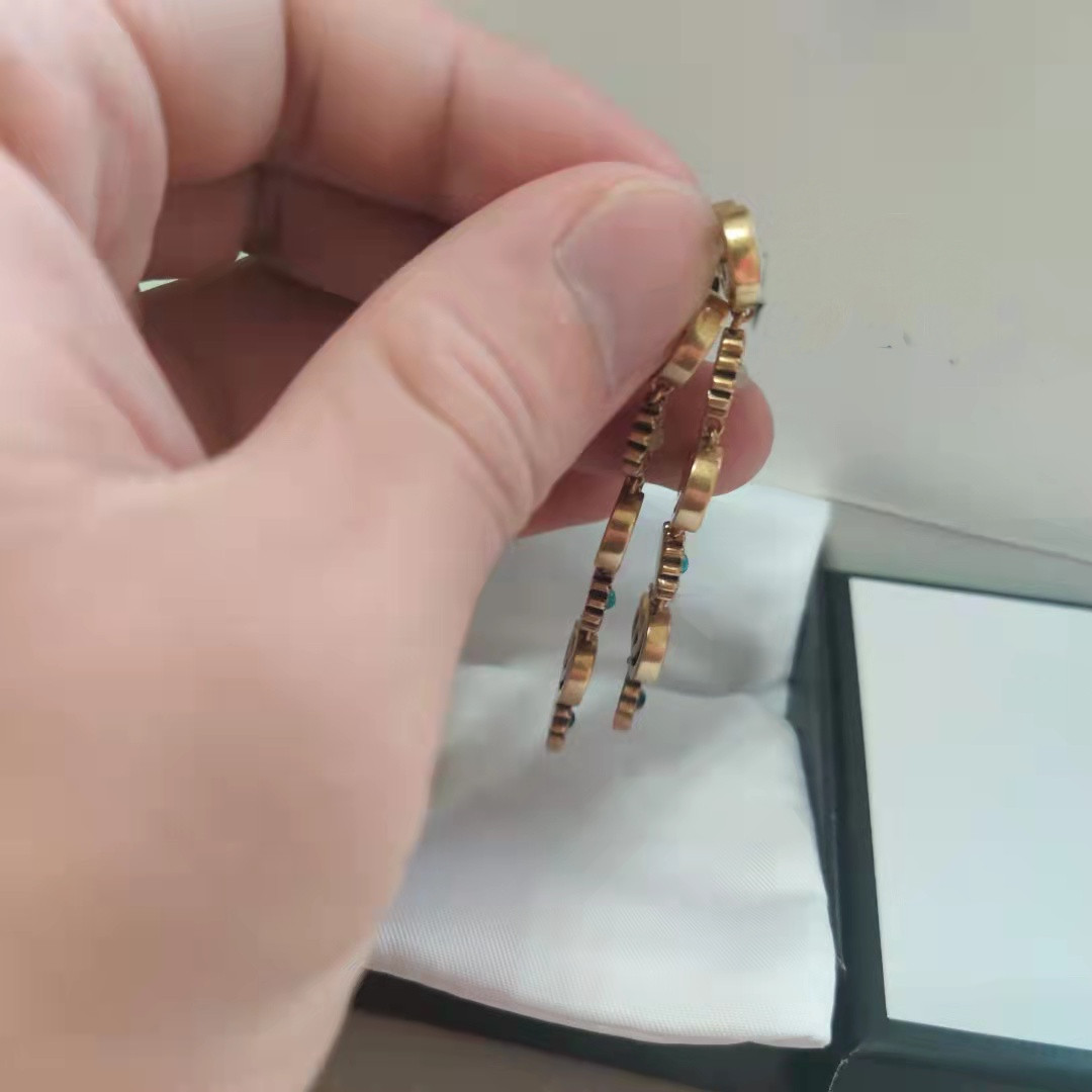 

Retro Trend Fashion Dangle Earrings New Letters Gold Brass Material 925 Silver Needle Women Earrings Supply NRJ