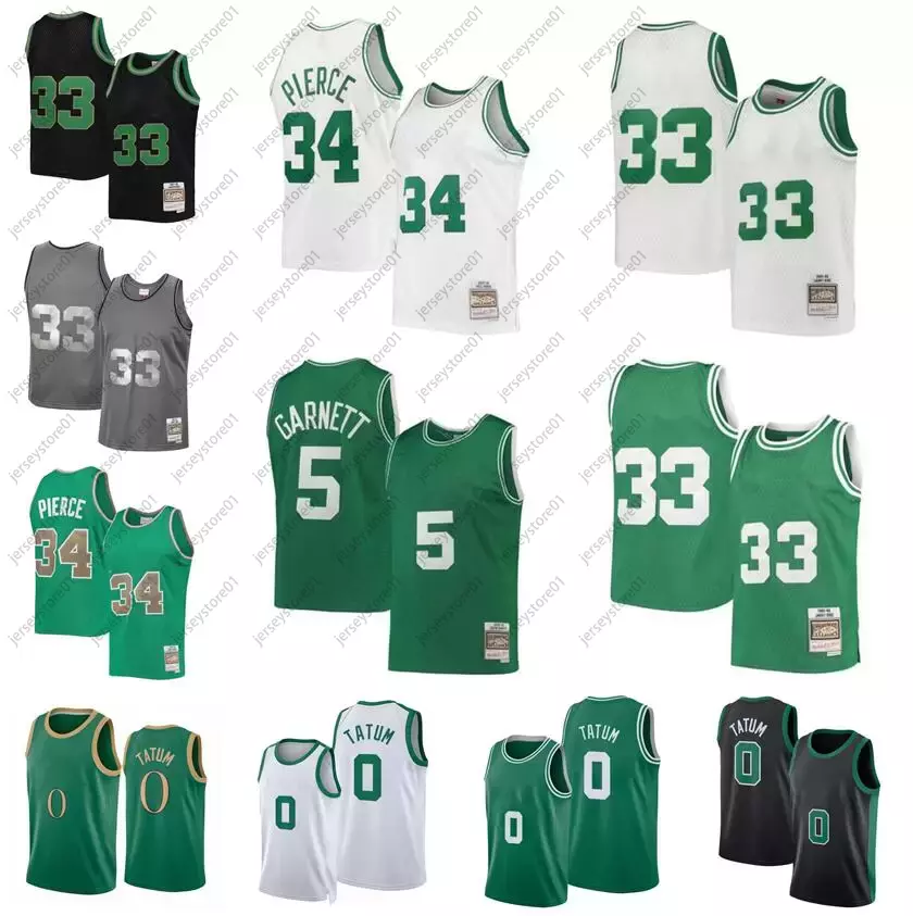

Basketball Jersey Jason Tatum #0 Paul Pierce #34 Kevin Garnett #5 Mitchell & Ness 2021-22 city 1985-86 2007-08 retro Jerseys Men Youth S-XXL in stock, With logo