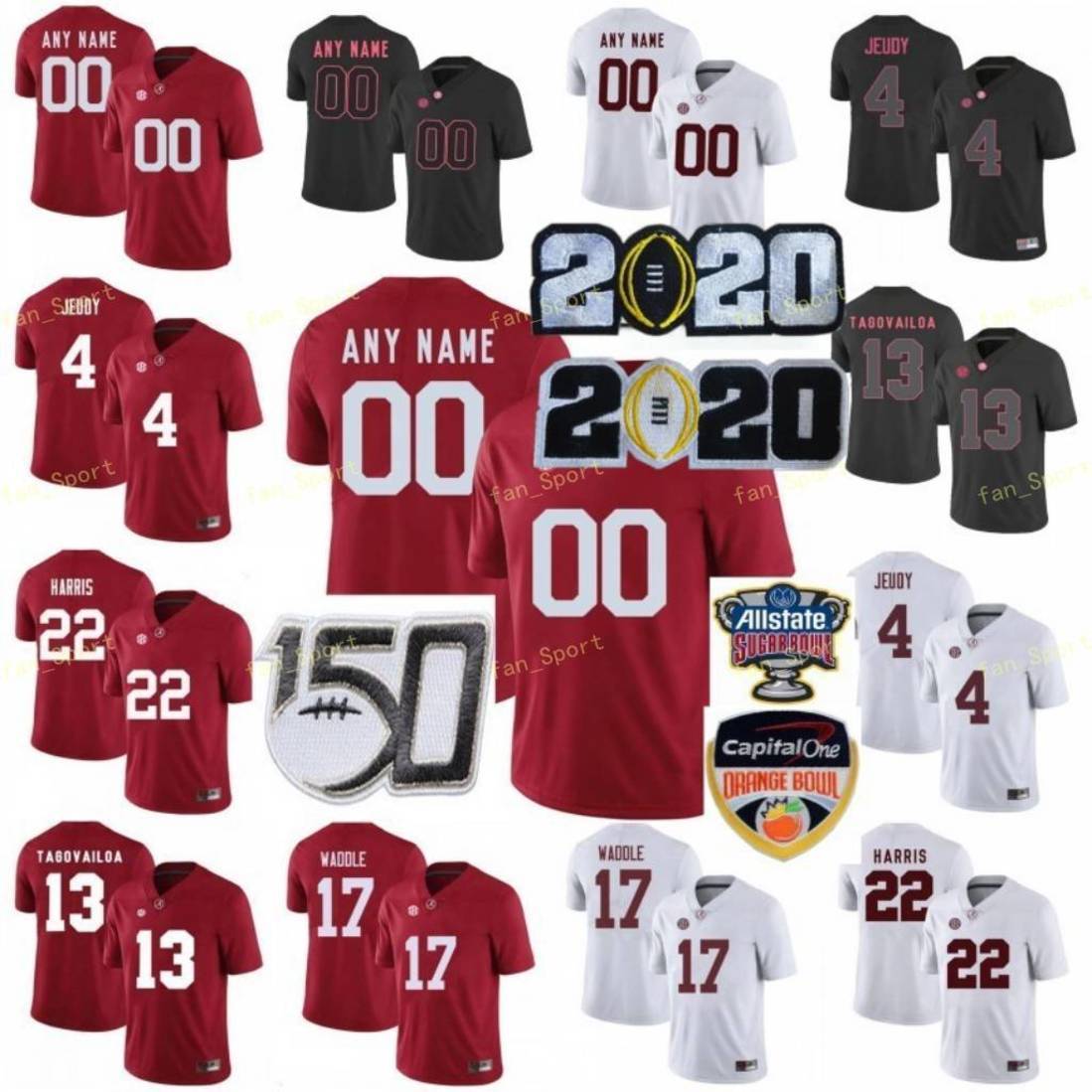 

NCAA College Jerseys Alabama Crimson Tide 24 Brian Robinson Jr 32 Dylan Moses 82 Irv Smith Jr 5 Taulia Tagovailoa Custom Football Stitched, As