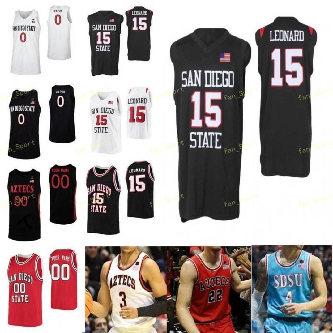 

NCAA College SDSU San Diego State Aztecs Basketball Jersey 0 Devin Watson Keshad Johnson 10 KJ Feagin 11 Matt Mitchell 15 Leonard Custom Stitched, As