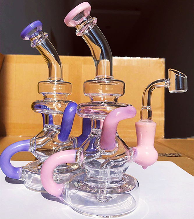 hookahs Beaker Glass Bongs ball Perc heady Base recycler water pipes 14mm joint banger oil dabber rigs-image-728599751