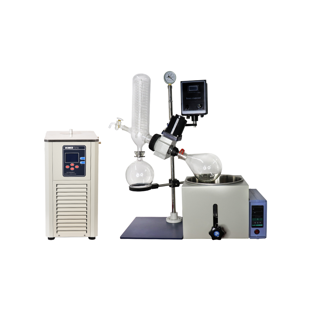 ZOIBKD Lab Supplies 2L Rotary Evaporator Vacuum Decompression Extraction Distiller Machine+Low Temperature Coolant Circulation Pump Chiller-image-526546514