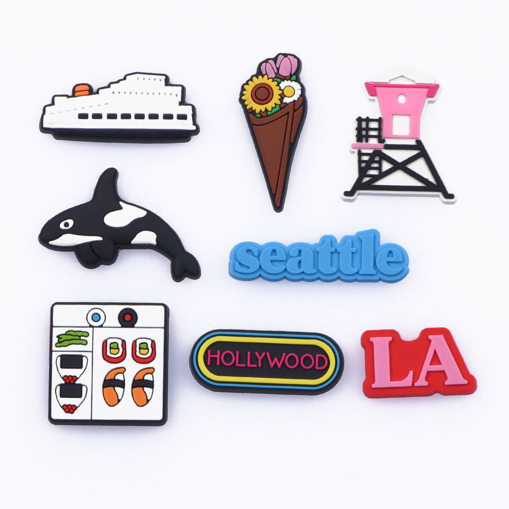 

High quality Chi fit for croc seattle clog charms of shoe decoration LA shoe charm christmas