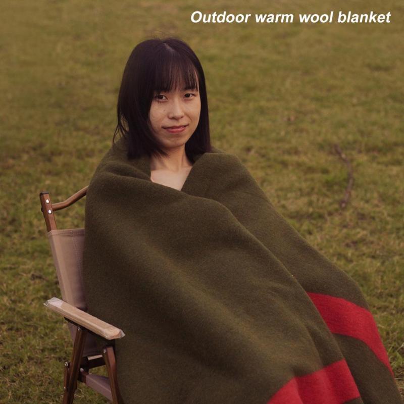 

Outdoor Pads Camping Picnic Blanket , Warm Wool Shawl Wind Proof, Tent Mat Foldable Sleeping Pad