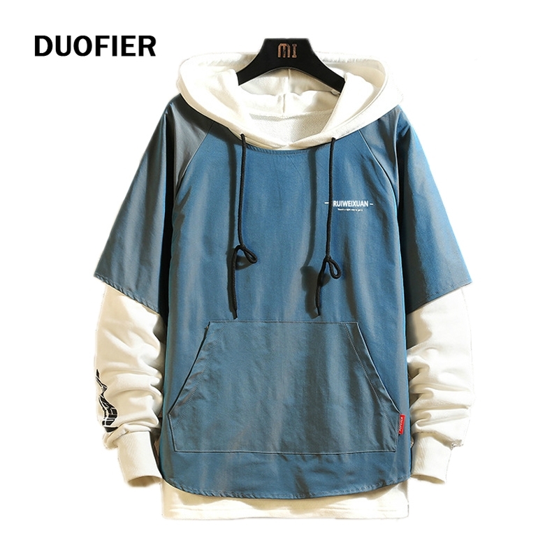 

Hoodie Harajuku 2 Piece Sweatshirt Men Plus Size 6XL 7XL Trend Hoodies Mens Hip Hop Hoodies+Short Sleeves 2-Piece Male 210603, Lyw908white