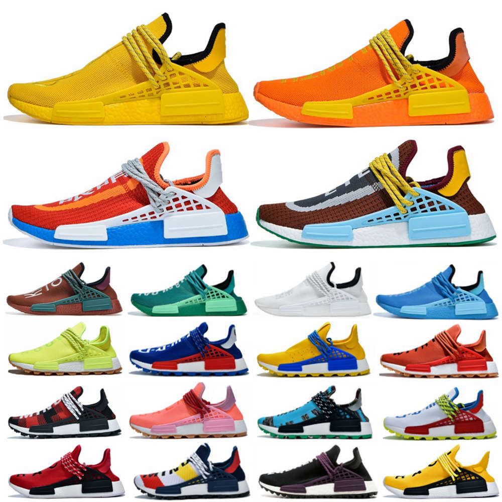 

Pharrell Williams NMD Human Race Mens Women Running Shoes Triple White BBC Solar Pack Yellow Blue Nerd Heart Mind Sports Outdoor Shoe mikee