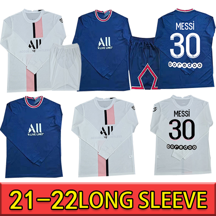 

21 22 MESSI soccer jersey MBAPPE NEYMAR JR SERGIO RAMOS DI MARIA DRAXLER football shirt 2021 2022 Long sleeve soccer MARQUINHOS VERRATTI, Black;yellow