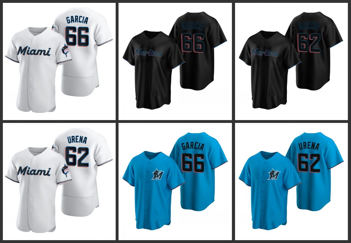 

Miami Marlins Men Jarlin Garcia Jose Urena Women Youth Jersey, Black