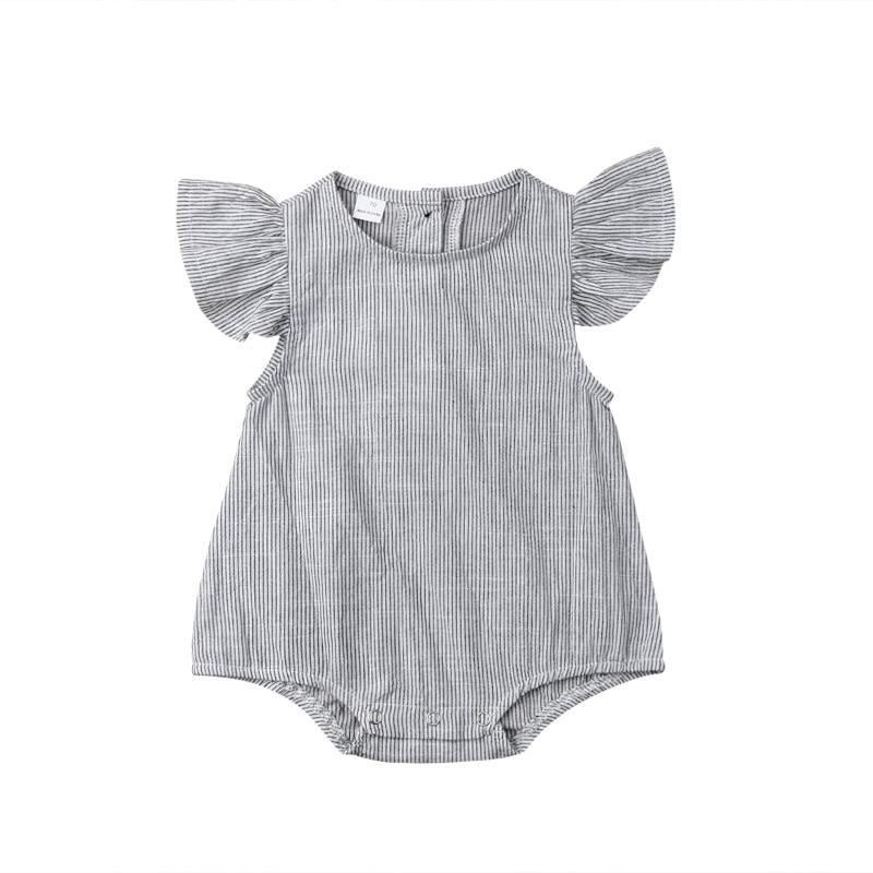 Combinaisons à sauts nés en bas âge nés bébé bébé fille vêtements garçons batte des tenues sans manches à sauts à saut à rayures