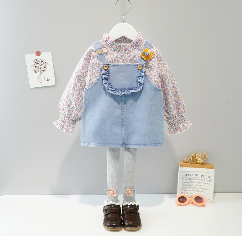 

Clothing Sets Baby Girls Dress 3PCS 2022 Fashion Style Cotton Materail Long Sleeve 1 To 5 Years Old Child Clothes Kids Infant Suit, White