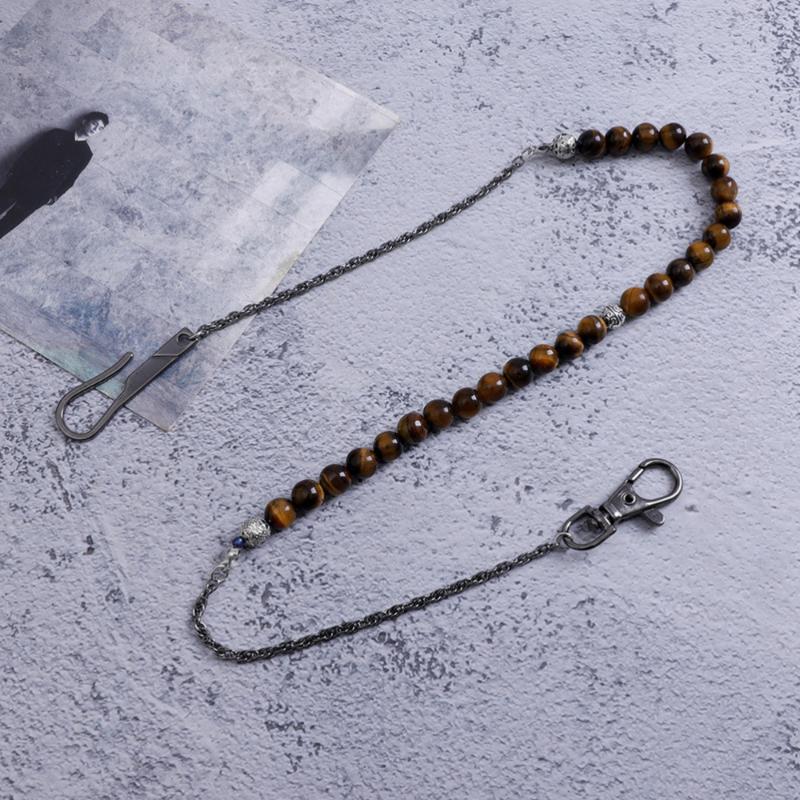 

Trousers Chain Stone Beads Waist Belt Punk Wallet Jeans Pant Men Accessory For (Coffee) Keychains, Silver