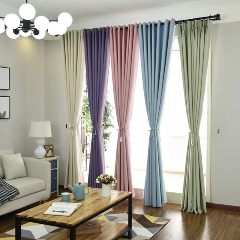 

Curtain & Drapes Modern European Style Curtains For Bedroom High-precision Solid Color High Shade Kitchen Multi-color Living Room
