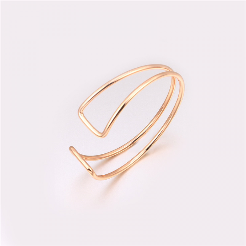 

Bangle Simple Design For Women Punk Street Open Cuff Bracelets & Bangles Copper Jewelry Rose Gold Silver Color Gift Girls