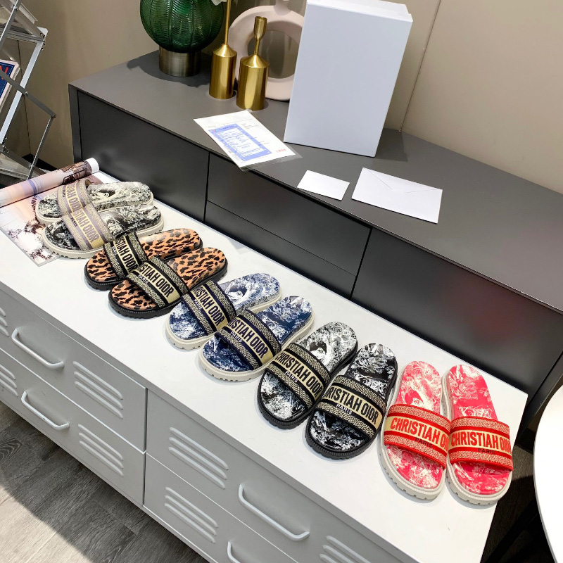 

Top quality women's shoes fashion slipper floral brocade embroidery luxury designers brand slides platform sandals boutique print flats, Black