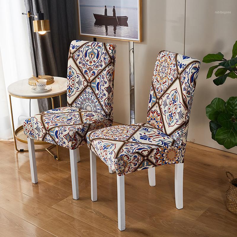 

Boho Chair Slipcover For Dining Room Elastic Material Cover Office Banquet Armchair Protector