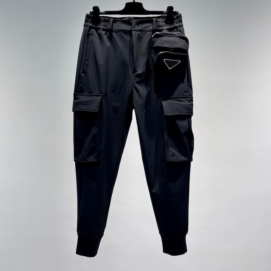 

2021FW lastest autumn fashion pants mens trousers bag can take off, Black