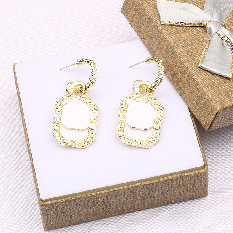 

#261-280 18K Gold Plated Copper Letter Stud Hoop Luxury Brand Designers Exaggerate Women Tassel Crystal Rhinestone Pearl Alloy Earring Wedding Party Jewerlry