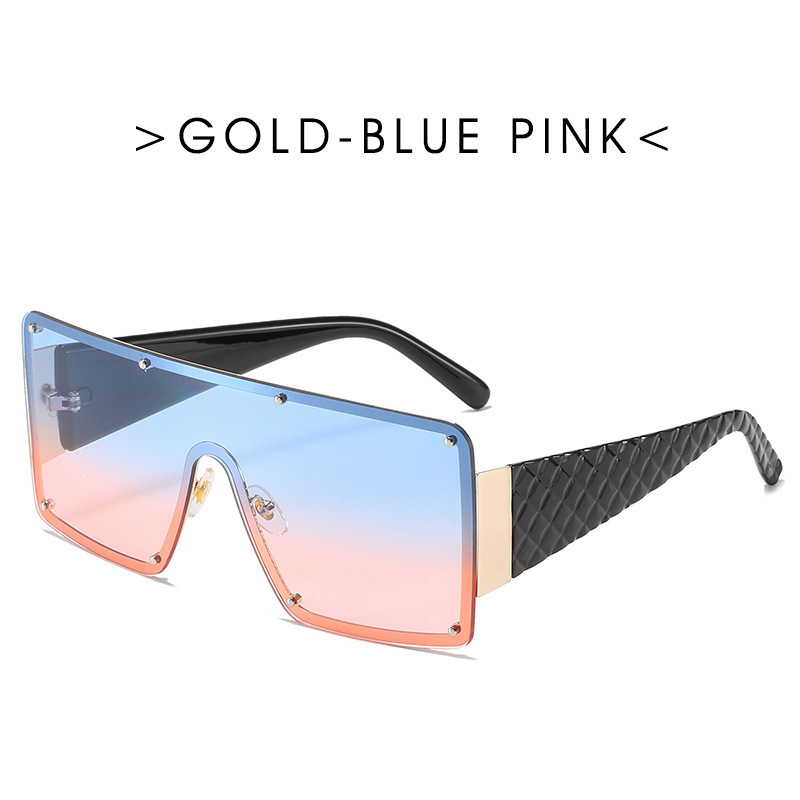

Sunglasses Oversized Square Women 2021 Fashion Metal Frame Vintage Sun Glasses Men Shades Retro Gradient Visor Zonnebril Dames, White;black