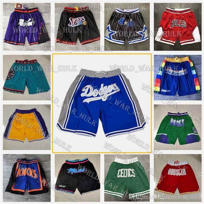 

Just Don Team Basketball Shorts Hip Pop Pant With Pocket Zipper Sweatpants Blue White Black Red Green Short TOP Quality Stitched Pink 2021 Men, Just shorts