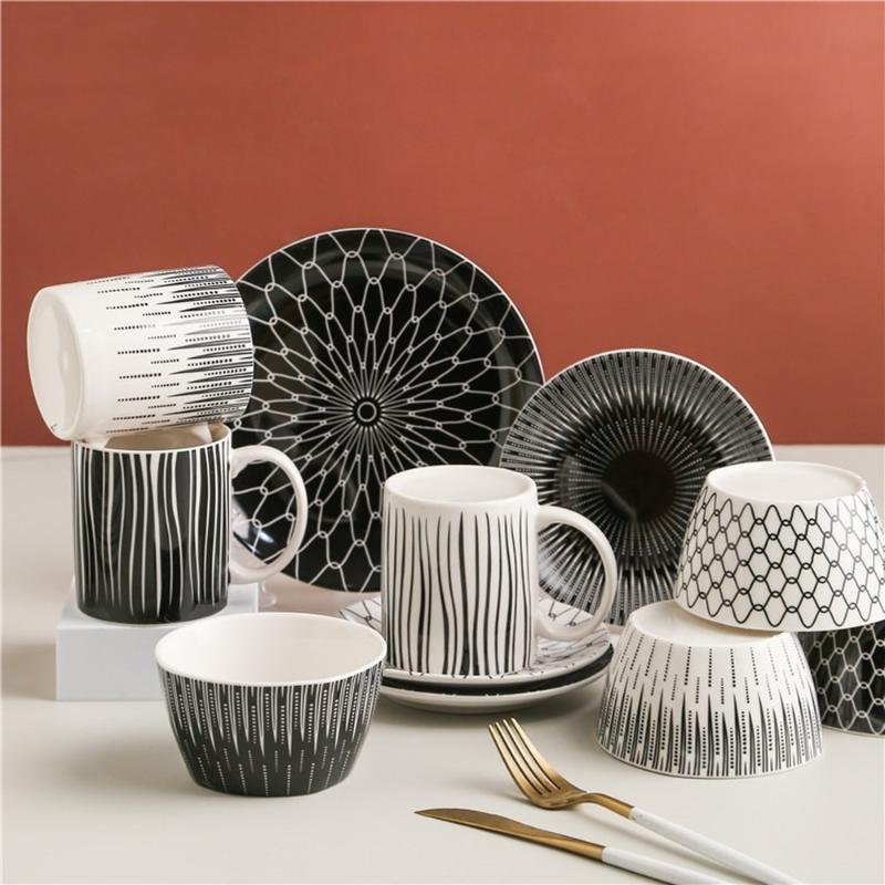 

Dishes & Plates Ceramic Plate Creative Grid Sashimi Western Dish Nordic Steak Cold And Wind Flat Tableware