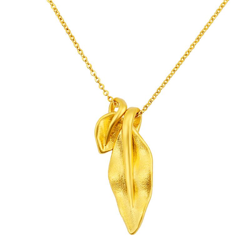 

Pendant Necklaces Japan And South Korea -selling Fashion Ladies Geometric Leaves Exquisite Summer Necklace Jewelry