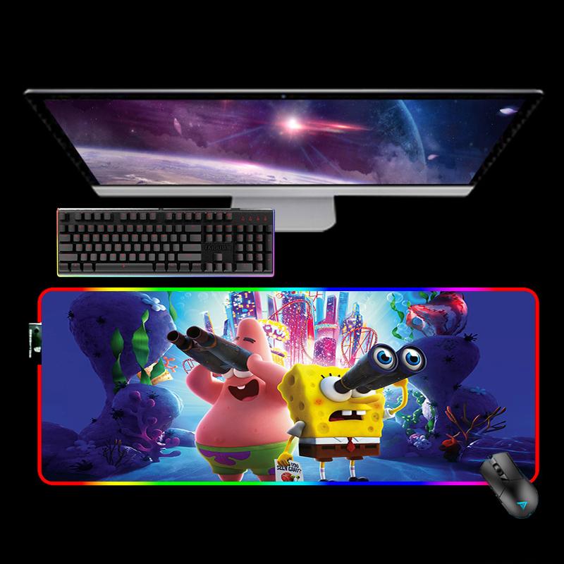 

Mouse Pads & Wrist Rests Funny SpongeBobs Cute RGB XXL Mausepad Anime Mats Mause Gamer Computer Pad Kawaii Gaming Accessories Keyboards