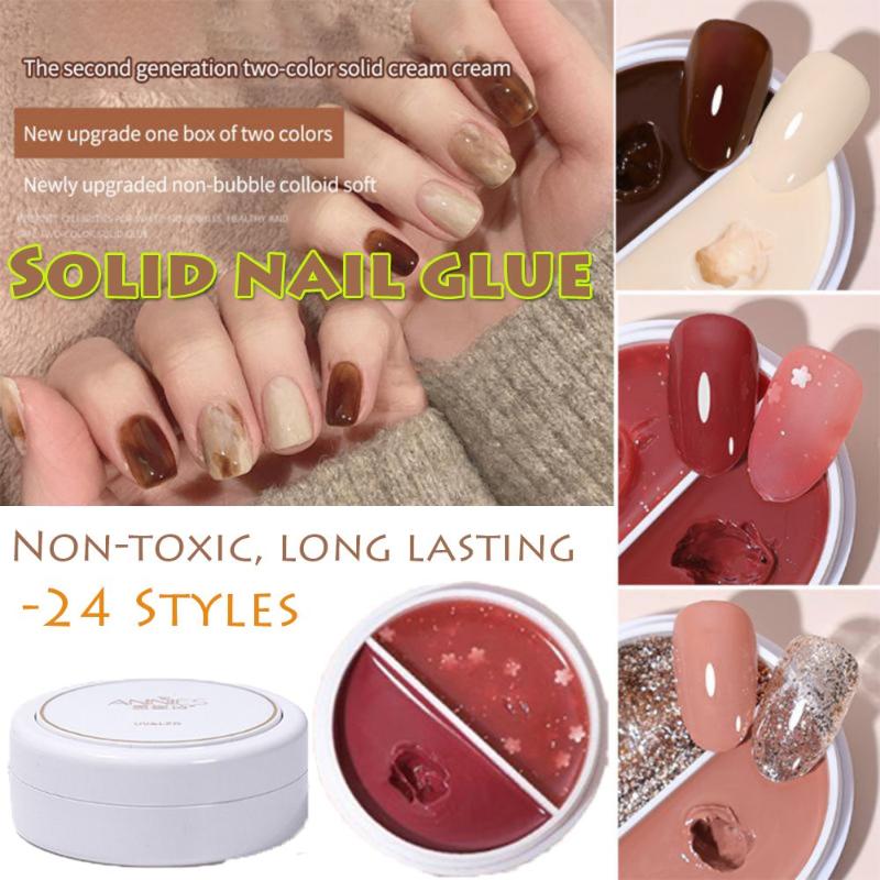 

Nail Gel UV For Solid Pudding Highly Pigmented Manicure Polish Painting Glue Two Color Cream, Red;pink