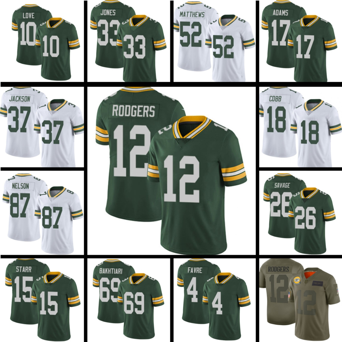 

12 Aaron Rodgers Jersey GreenBaysPackersMen Josh Myers Aaron Jones Eric Stokes Davante Adams Amari Rodgers Allen Lazard Randall Cobb Benkert Kylin Hill, Men(bao zhuang gong)