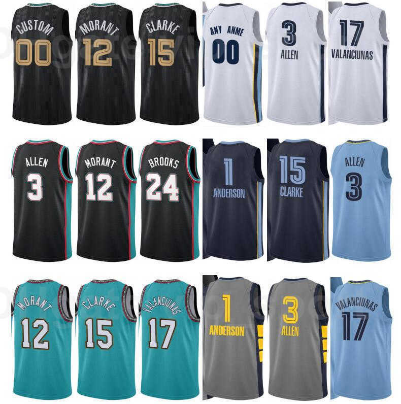 

Print City Earned Edition Basketball Grayson Allen Jersey 3 Ja Morant 12 Jonas Valanciunas 17 Kyle Anderson 1 Team Custom Name Number, Navy blue