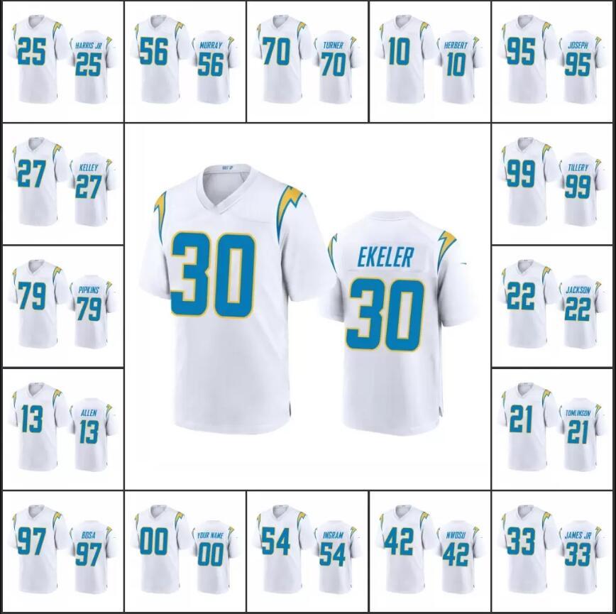 

Los Angeles's Chargers's Football Jersey Men 10 Justin Herbert 97 Joey Bosa Philip Rivers Women Youth Custom White Game Jerseys, Black;red