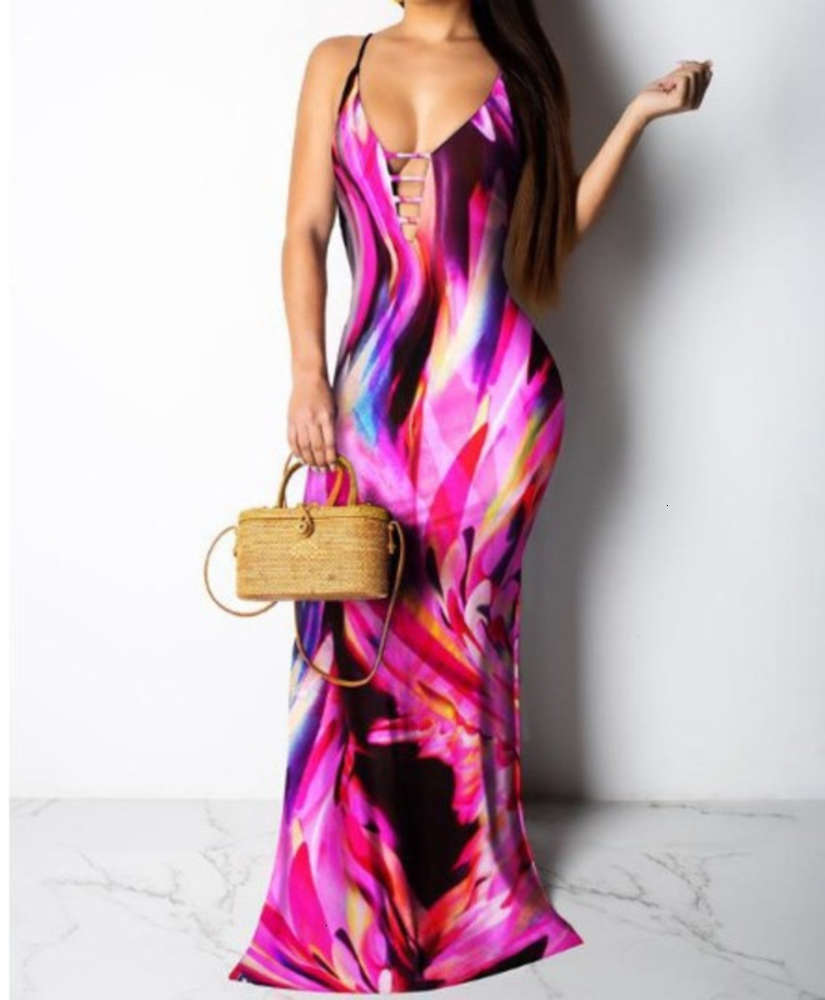 

Casual Dresses Q697 printing suspender mop sexy drs, White