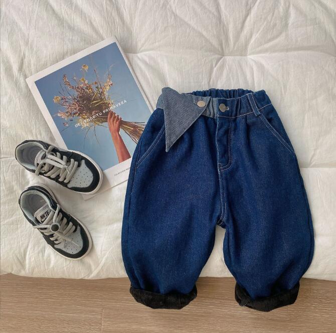 

Jeans 2021 Arrival Girls Boys Denim Long Pants Winter Fashion Kids Jean 2-8 Years PW343, Blue