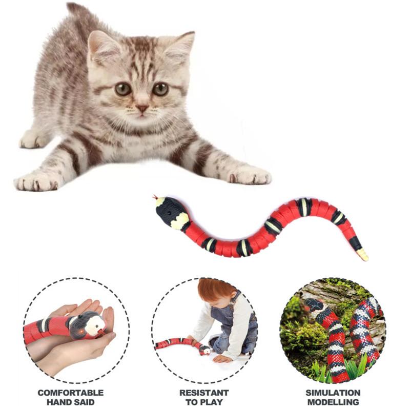 

Cat Toys Fun Smart Sensing Snake Electric Interactive For Cats USB Charging Accessories Pet Dogs Game Play Toy