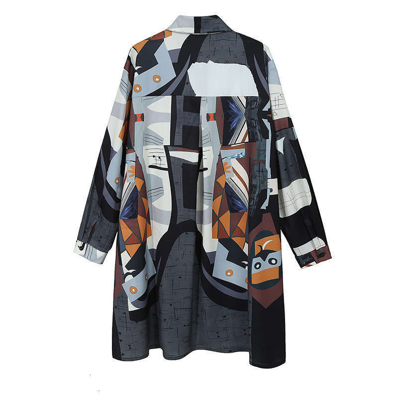 

Casual Dresses women's Autumn large print dress loose and thin printed skirt 6660, Picture color