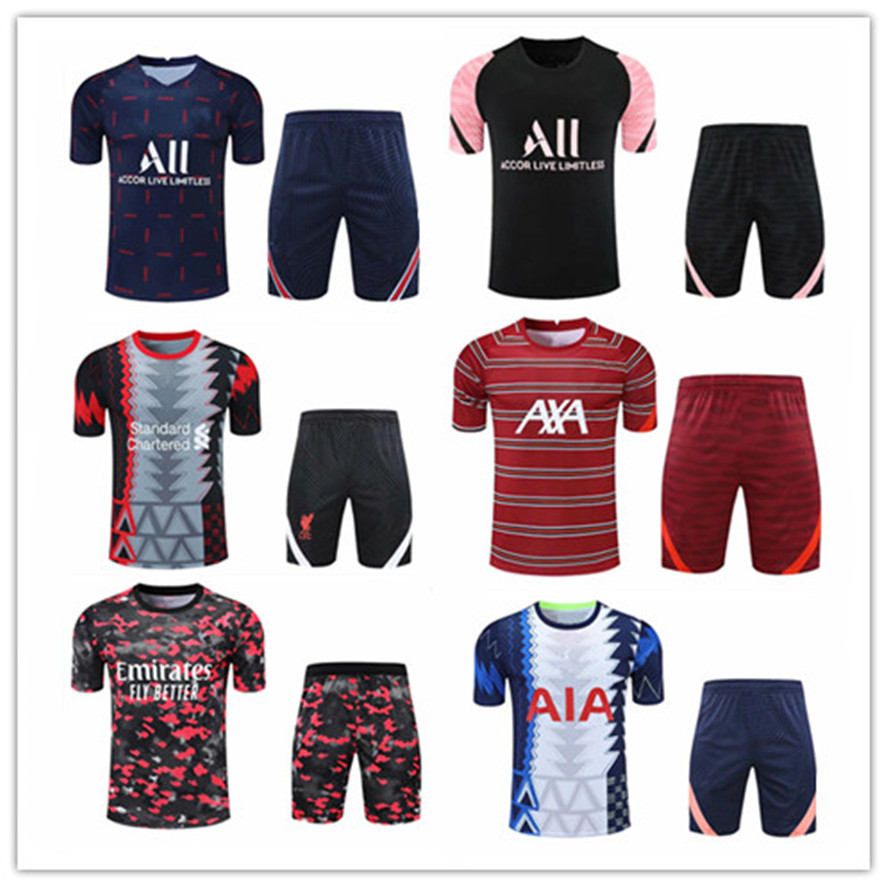 

2021 2022 men psg messi Paris real madrid tracksuits soccer jersey training suit Short sleeve shorts kits 21 22 mens Football polo shirt tracksuit sets