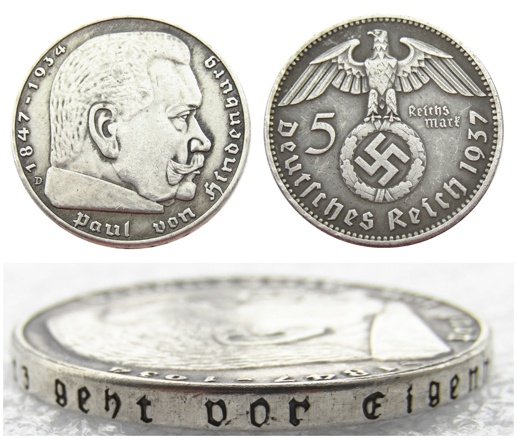 

Germany 1937ADEFGJ 5 Mark Commemorative Silver Plated Craft Copy Coins Brass Ornaments home decoration accessories