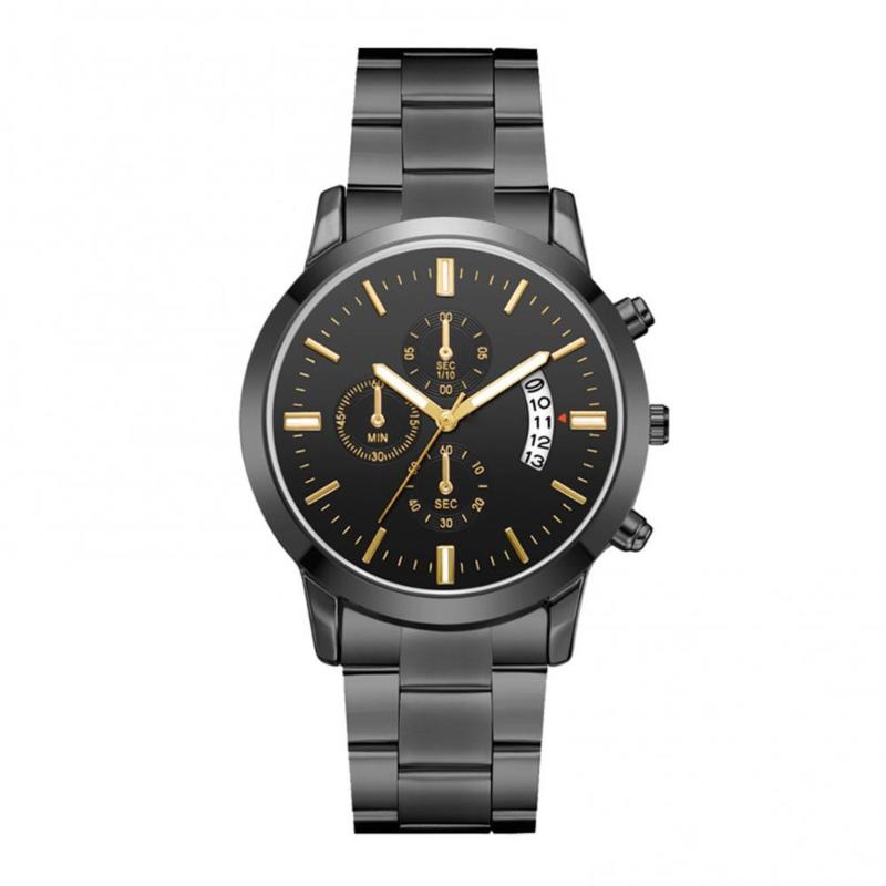 

Wristwatches Simple Casual Men Business Steel Strap Buckle Date Quartz Analog Wrist Watch