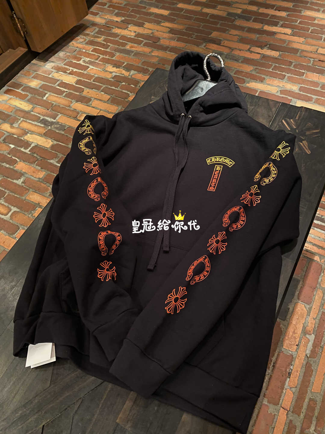 

for chrome Crown hearts croxin tbar gradient horseshoe cross Hoodie FNP1, Black