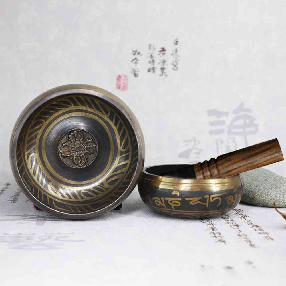 Chanting Home Yoga Bowl Mindfulness Calming Portable Holistic Healing Easy Play With Cushion Stick Tibetan Singing Bowl Set-image-689863171