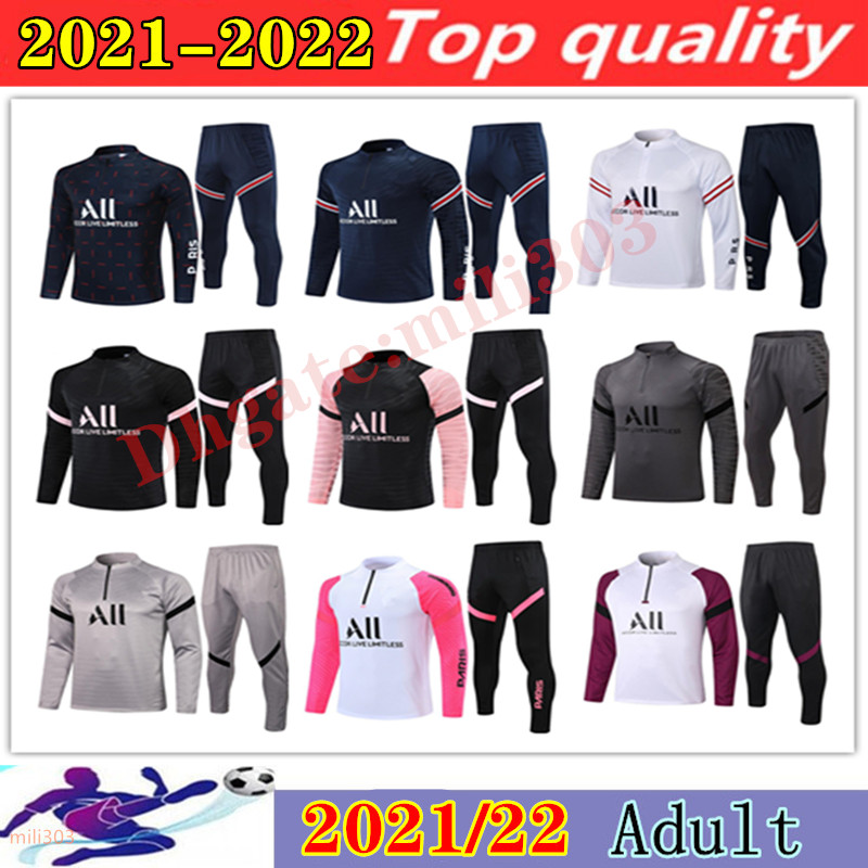 

2021 2022 Paris MESSI soccer tracksuit Survetement del Chandal 21 22 MBAPPE SERGIO RAMOS ICARDI VERRATTI Maillot de foot men football training suit jogging sets