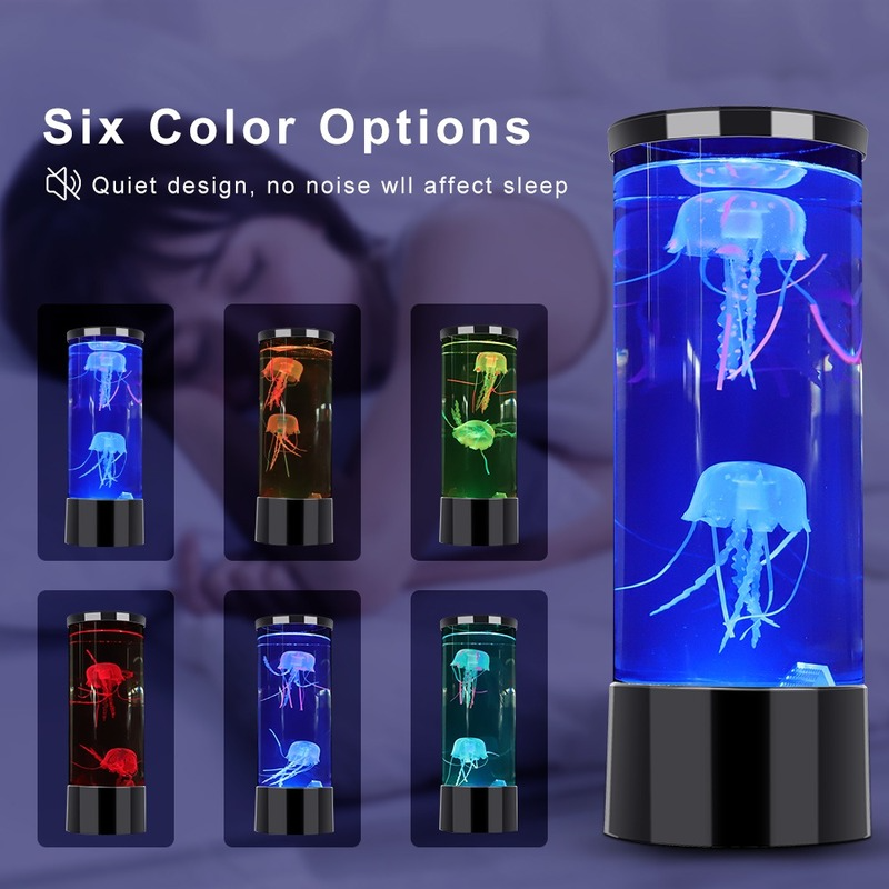 

LED Jellyfish Lamp Bedside Night Light Color Changing Jellyfish Tank Aquarium Led Lamp Relaxing Mood Lights Lava Lamp Kids Gifts