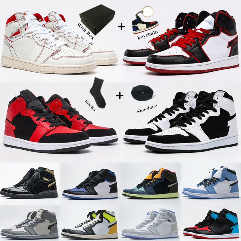 

University Blue1 1s mens Basketball Shoes starfish metallic purple black cat bred fire red cactus jack men women sneakers US 36-46