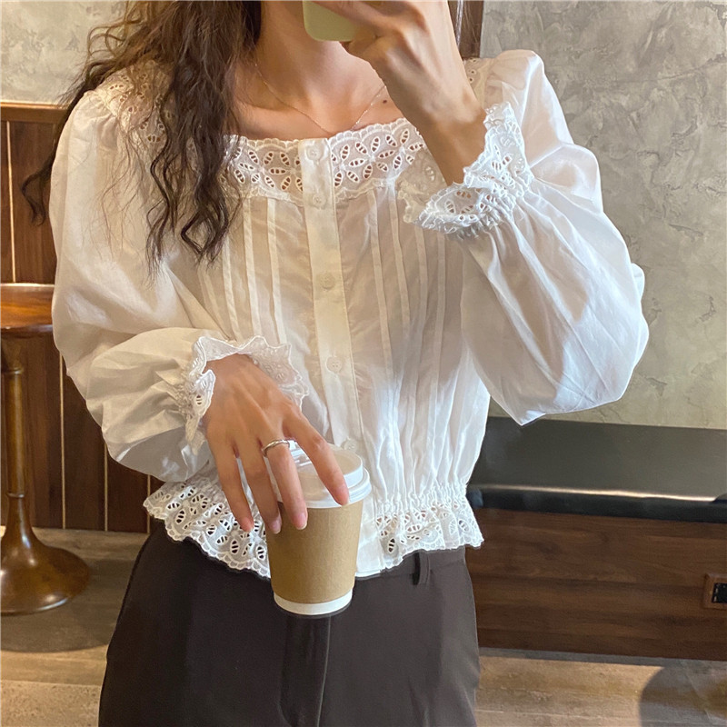 Embroidery lace Blouses Summer Tops femme Casual Women shirt short sleeve Linen Cotton Girls Blouse Plus Size Blusas 210417Z