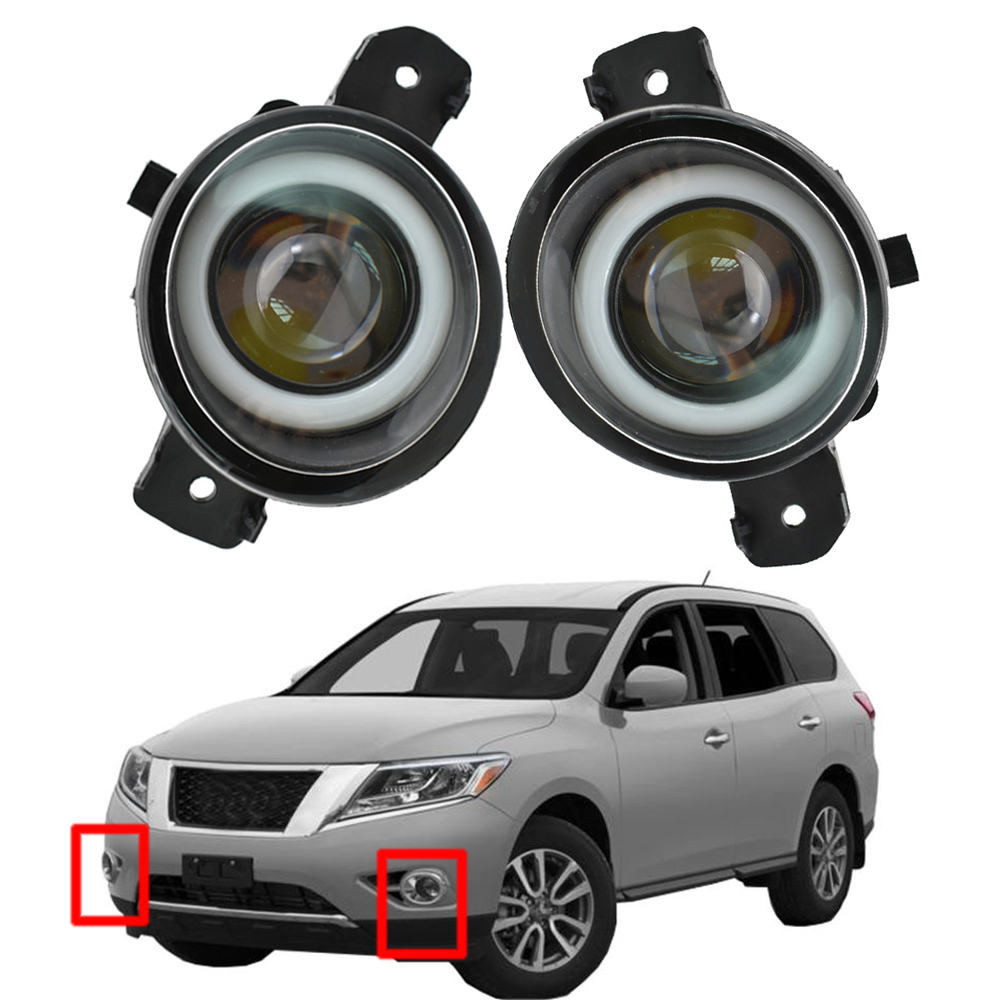 

2 pcs Styling Angel Eye LED Lens Front Bumper Lamp 12v H11 Fog light for Nissan Pathfinder 2013-2016