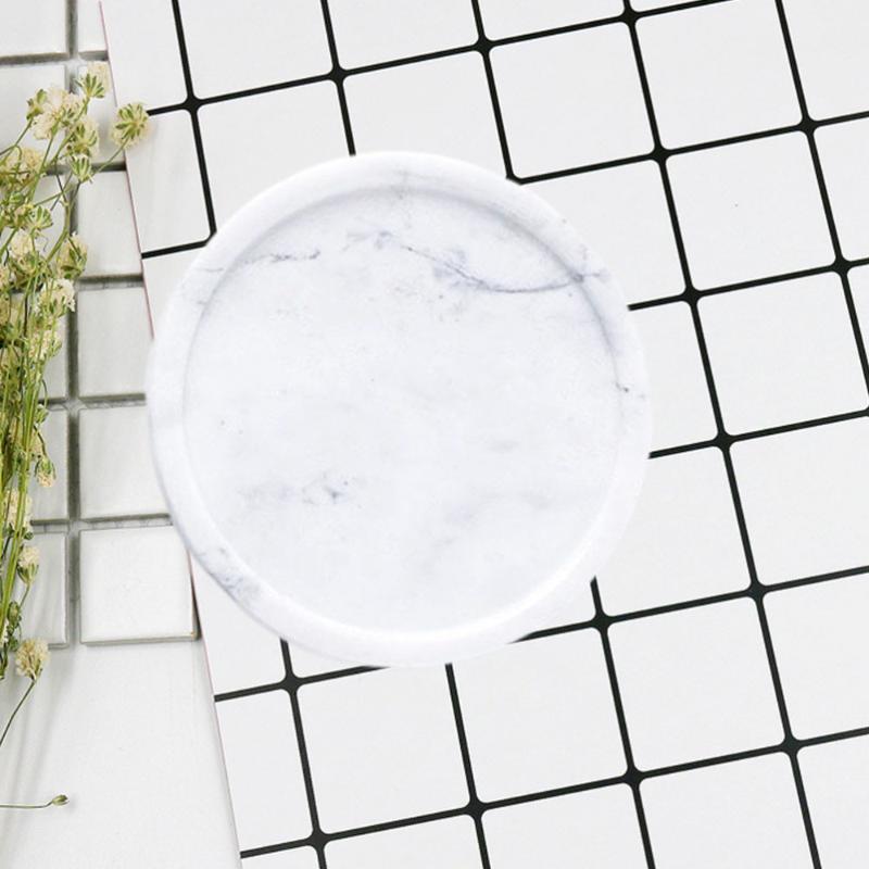 

Natural Marble Ring Jewelry Dish Decorative Trinket Tray Dessert Plate Wedding Accessories Gift (Grayish White) Bath Accessory Set