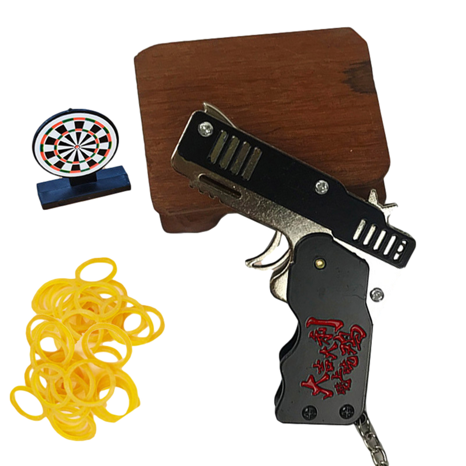 Mini Rubber Band Gun Toy Can Be Folded As A Key Ring Rubber Band Gun Toy For Adults Children With Keychain And Rubber Band-image-692255541