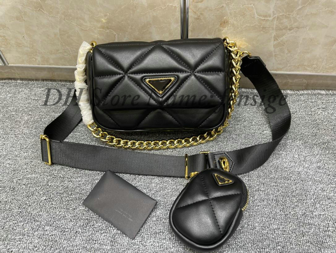 

Hot System Nappa Leather Patchwork Black Chain Shoulder Bag Re-Edition Nylon Designer Multi Hobo Bags Luxury Womens Handfashionb, Other