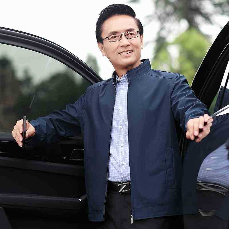 

Dad's autumn jacket, middle-aged and elderly men's casual coat, thin, Black;brown