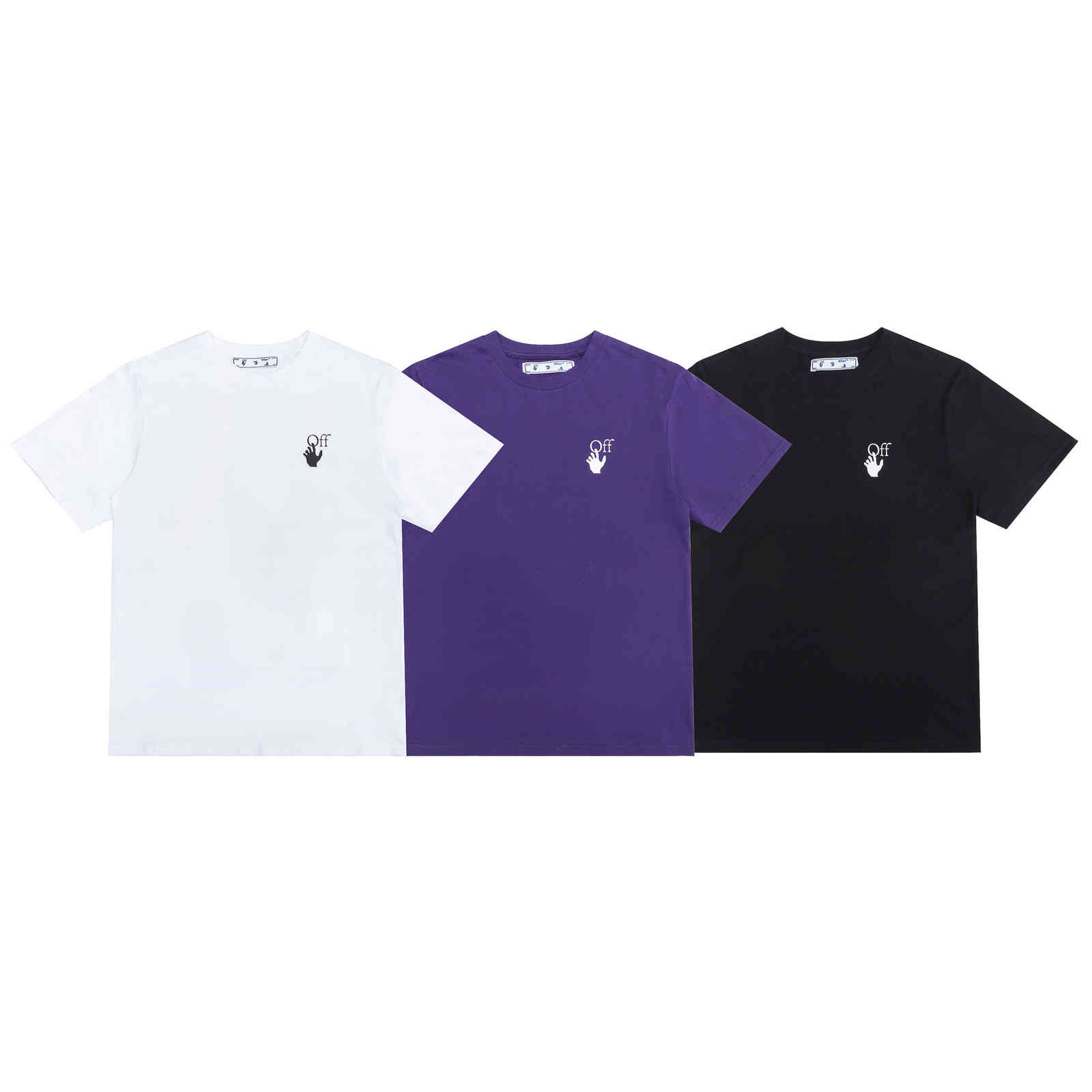 

T shirt off n white print back x marker pink arr short sleeve, White;black