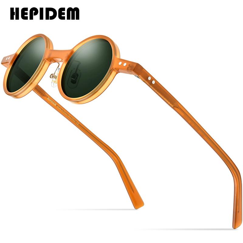 

Sunglasses HEPIDEM Acetate Polarized Men 2022 Retro Vintage Small Round Sun Glasses For Women Shades 9177T
